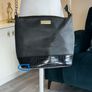 Carvela Black Handbag with gold chain. Image 3