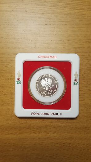 Poland 10000 zloty John Paul II 1988 rare silver coin