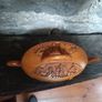 Handcrafted Wooden Vase, Carved Grape Motif Image 3