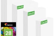 Canvas Board Multiset 28 Pieces - 13x18, 20x25, 24x30, 30x40 - Set of Canvases for Painting - Acid-Free Cotton - Any Type of Painting on Canvas (FREE POSTAGE)