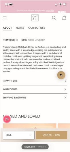 New KAYALI Freedom Musk Matcha 45 EDP 50mls