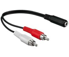 New Amiga Audio Cable Adapter for PC Speakers 2x Male RCA -> 3.5mm Jack Female #87