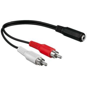 New Amiga Audio Cable Adapter for PC Speakers 2x Male RCA -> 3.5mm Jack Female #87