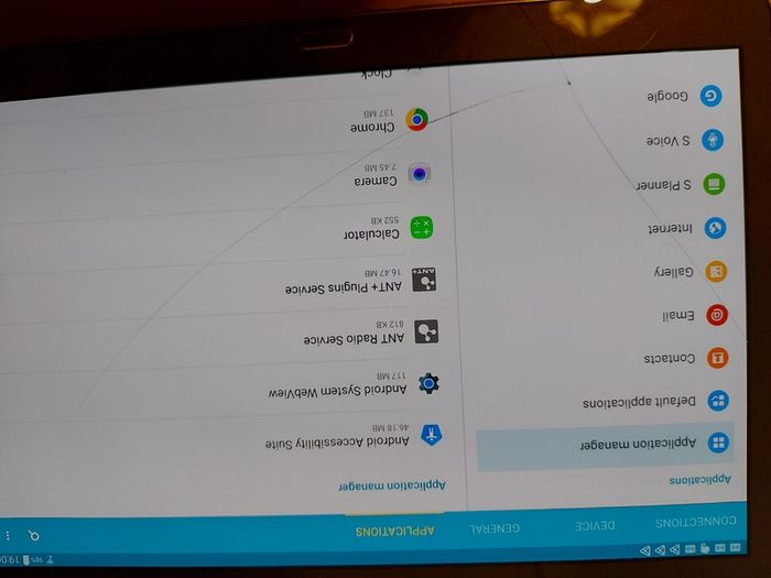 Samsung Galaxy Tab S, 10.5 inch, Model SM-T800, screen has a slight crack or 2 but touchscreen works fine