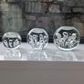 3 x cylindrical glass candle holders Image 4