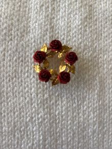 Brooch - Mini Ceramic Red Roses
