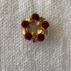 Brooch - Mini Ceramic Red Roses