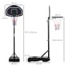 Adjustable Basketball Hoop and Stand, with Wheels and Weight Base Black Image 2