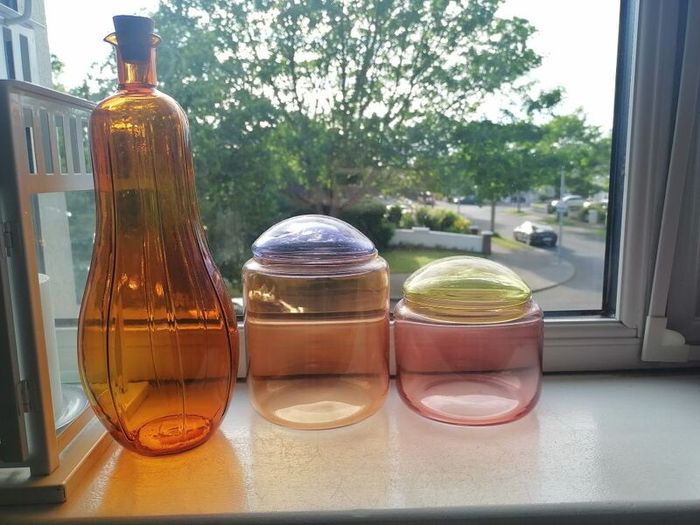Glass deco set x3 pieces