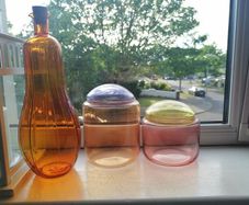 Glass deco set x3 pieces