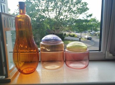 Glass deco set x3 pieces