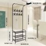 Coat Rack Stand with Shoe Rack and Removable 16 Hooks Free Standing Hall Tree Matte Steel Frame Hat Rack Coat Stand for Storage MULTIPLE COLOURS AVAILABLE (FREE POSTAGE) Image 3