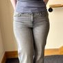 Zara Mid Rise Straight Leg Jeans, Grey Jeans / Size 10 Image 2