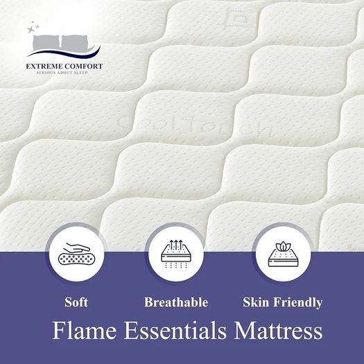 European Single Mattress (90x200cm) | Foam-Free Bonnell Spring | Cooltouch Breathable Cover | Plush Comfort Support | 18cm Deep Value Mattress