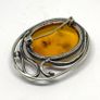 Art Nouveau silver brooch with Amber Image 4