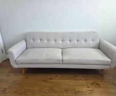 3 Seater Sofa Bed Light Grey Fabric Excellent Condition