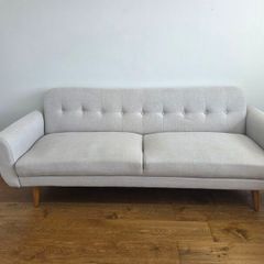 3 Seater Sofa Bed Light Grey Fabric Excellent Condition