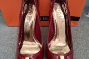 Red peep toe River Island high heels. Size UK5
