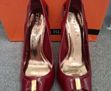 Red peep toe River Island high heels. Size UK5