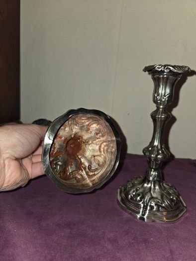 Pair of Silver Art Nouveau Candlestick Holders