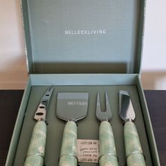 Belleek Snack Bowls & Cheese Knife Set