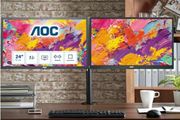 Dual Aoc E2460sh 24" Led Monitor, Speakers, 1ms 1080p Hdmi/vga/dvi