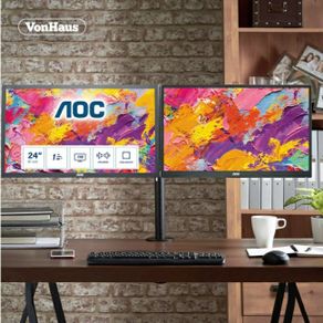 Dual Aoc E2460sh 24" Led Monitor, Speakers, 1ms 1080p Hdmi/vga/dvi