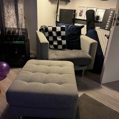 Ikea Landskrona armchair and footstool