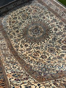 Elegant Large Persian Nain Rug | Hand-Knotted Wool | 343cm X 250cm