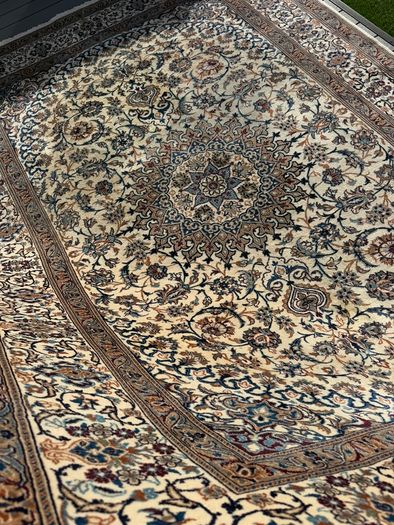Elegant Large Persian Nain Rug | Hand-Knotted Wool | 343cm X 250cm
