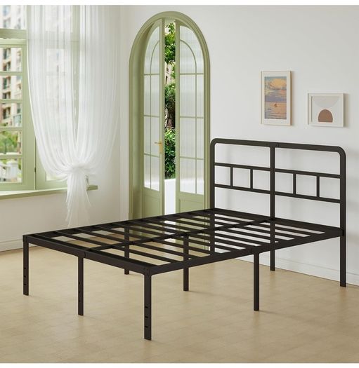 King Size Bed Frame 5ft with Curved Headboard, Heavy Duty