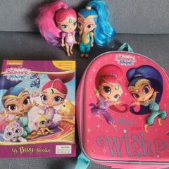 3D Shimmer & Shine Preschool bag + My Busy Book + Shimmer & Shine dolls