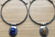 Set of necklaces bohemian style blue and brown