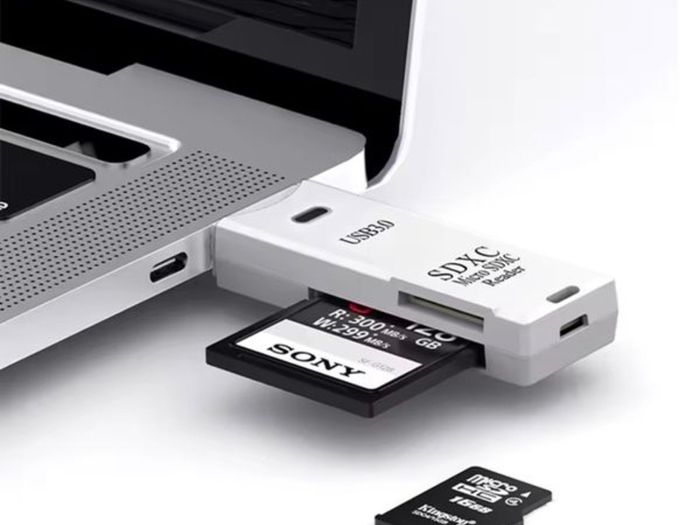 USB 2 in 1 USB 3.0 Card Reader USB Adapter High Speed Card Reader TF Memory Card for PC Laptop Accessories( memory cards not included)
