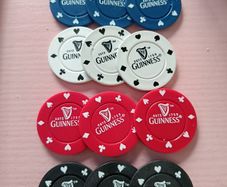 Rare Vintage Guinness Poker Chips  12 Pieces