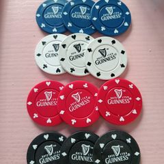 Rare Vintage Guinness Poker Chips  12 Pieces