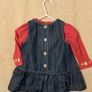 Next Baby Denim Dress And Pink Top Image 3