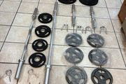 Additional Olympic Bars And Numerous Plates Set, Great Collection Or In Addition To Existing Set!!!