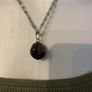 Chain necklace with black stone pendant Image 3