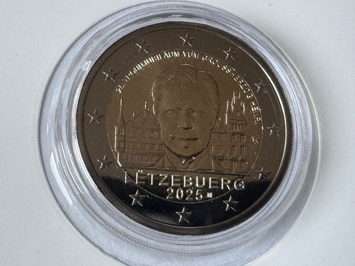 Luxembourg 2 Euro Commemorative Coin 2025 - 25th Anniversary of Grand Duke Henry's Accession to the Throne. BU. Coincard.