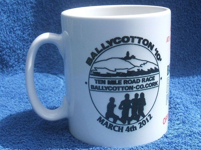 BALLYCOTTON  "10" (County Cork) - 35th annual TEN MILE ROAD RACE Official Finisher award mug (2012)