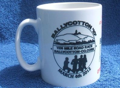 BALLYCOTTON  "10" (County Cork) - 35th annual TEN MILE ROAD RACE Official Finisher award mug (2012)