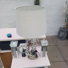 lamp and clock with candle holders