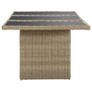 Garden Dining Table Brown 200x100x74 cm Glass and Poly Rattan Image 4