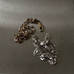 Italian Cuban Link Bracelet Bundle 9K Gold & 925 Silver