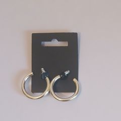 Pilgrim Danish Design Silver Tone Chunky Open Hoop Earrings Classic New CAN POST