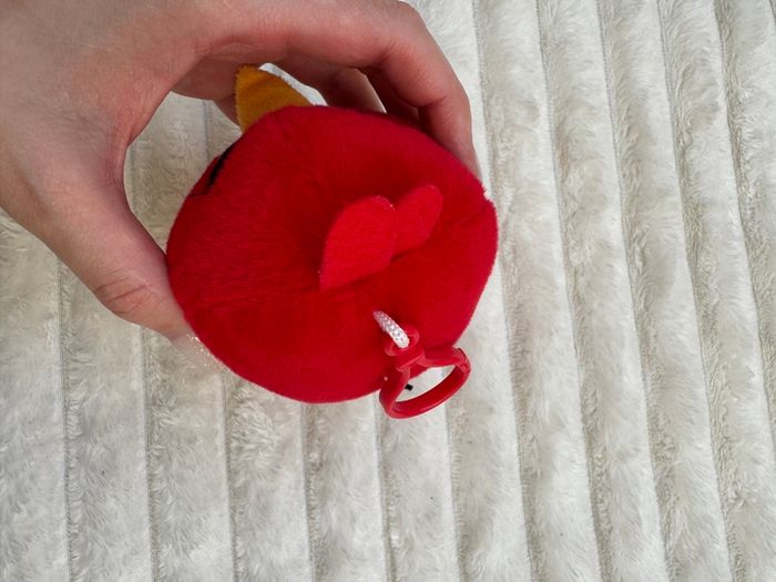 Angry Birds Plush Backpack Clip Red Bird approx. 10 cm. Used Please see photos