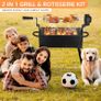 EU UK US 2-in-1 Grill&Electric Rotisserie Kit Automatic Barbecue BBQ Outdoor Folding Roaster, Roast Stove Grill Stainless Steel Image 3