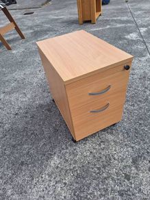 Two drawer mobile filing cabinet with key