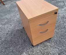 Two drawer mobile filing cabinet with key